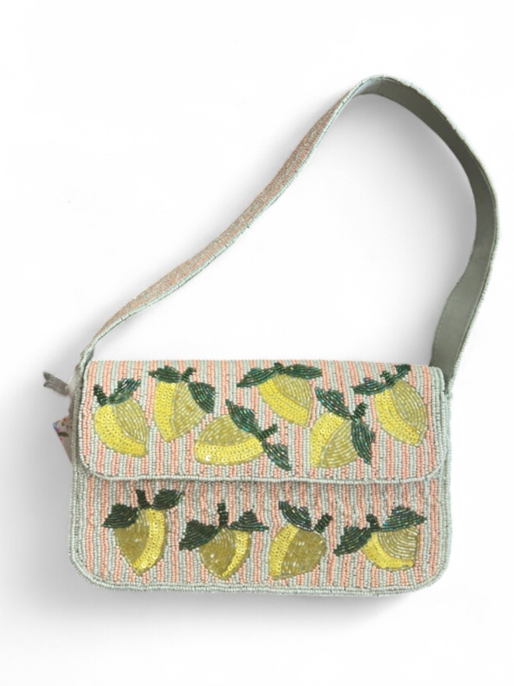 Beaded Lemon Design Ladies’ Handcrafted Shoulder Bag - Picture 2 of 7